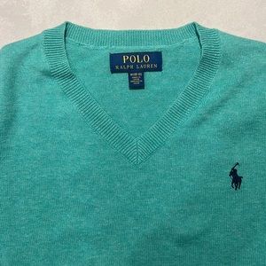 Ralph Lauren cotton sweater, Boy size M(10/12), turquoise, excellent condition